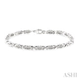 1/6 Ctw 'X' Shape Round Cut Diamond Bracelet in Sterling Silver