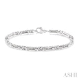 1/10 Ctw Knot Shape Round Cut Diamond Link Bracelet in Sterling Silver