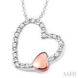 1/20 Ctw Heart Shape Round Cut Diamond Pendant in Sterling Silver with Chain