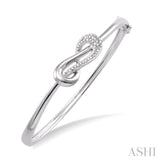 1/20 Ctw Round Cut Diamond Bangle in Sterling Silver