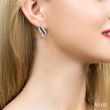 Silver Black Diamond Fashion Earrings