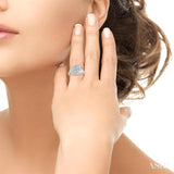 Silver Leaf Diamond Fashion Ring