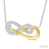 1/5 ctw Round Cut Diamond Infinity Necklace in 14K White and Yellow Gold