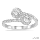 Silver 2 Stone Diamond Fashion Ring