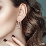 1/6 Ctw Hollow Cut Disc Round Cut Diamond Petite Earrings in 10K White Gold