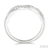 1/5 Ctw Twisted Top Round Cut Diamond Wedding Band in 14K White Gold