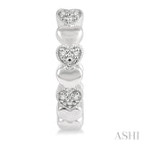 1/20 ctw Mini Hearts Round Cut Diamond Hoop Earring in Sterling Silver
