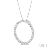 1.00 ctw Round Cut Diamond Circle of Love Pendant with Chain in 14K White Gold