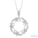 Floral Circle Diamond Fashion Pendant