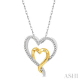 Double Heart Shape Diamond Fashion Pendant