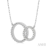 1/10 ctw Interlocking Twin Circles Round Cut Diamond Necklace in 10K White Gold