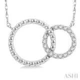 1/10 ctw Interlocking Twin Circles Round Cut Diamond Necklace in 10K White Gold