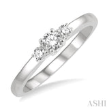 1/4 Ctw Round Cut Diamond Three-Stone Ring in 14K White Gold