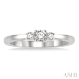 1/4 ctw Round Cut Diamond Three-Stone Ring in 14K White Gold