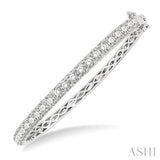 4.00 ctw Round Cut Diamond Bangle in 14K White Gold