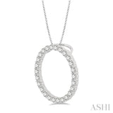 3/4 ctw Circle of Love Round Cut Diamond Pendant With Chain in 14K White Gold