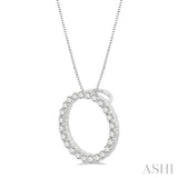 1/4 ctw Circle of Love Round Cut Diamond Pendant With Chain in 14K White Gold