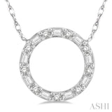 Circle Baguette Diamond Necklace