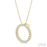 1/4 ctw Circle of Love Round Cut Diamond Pendant With Chain in 14K Yellow Gold