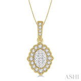 Oval Shape Lovebright Diamond Pendant