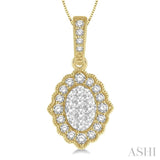 Oval Shape Lovebright Diamond Pendant