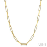 2.00 ctw Round Cut Diamond Paperclip Link Necklace in 14K Yellow Gold