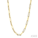 2.00 ctw Round Cut Diamond Paperclip Link Necklace in 14K Yellow Gold