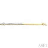 1 1/6 Ctw Oval and Round Cut Diamond Tennis Bracelet in 14K Yellow Gold