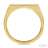 1/20 Ctw Bar Top Round Cut Diamond Stackable Petite Ring in 10K Yellow Gold