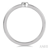 1/20 Ctw Lightweight Bezel Set Round Cut Diamond Petite Ring in 10K White Gold