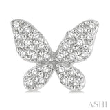 1/5 Ctw Butterfly Motif Round Cut Diamond Petite Fashion Earrings in 10K White Gold