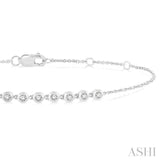 1/5 ctw Bezel Round Cut Diamond Petite Bracelet in 10K White Gold