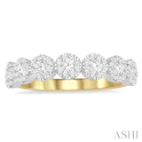 1/2 Ctw Jointed Circular Mount Lovebright round Cut Diamond Band in 14K Yellow and White Gold