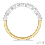 1/2 Ctw Jointed Circular Mount Lovebright round Cut Diamond Band in 14K Yellow and White Gold
