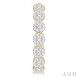 2 Ctw Lovebright Round Cut Diamond Hoop Earrings in 14K Yellow and White Gold