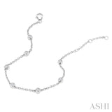 1/6 Ctw Round Cut Diamond Station Bracelet in Sterling Silver
