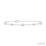 1/6 Ctw Round Cut Diamond Station Bracelet in Sterling Silver