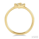 1/10 Ctw Lightning Bolt Round Cut Diamond Petite Fashion Ring in 10K Yellow Gold