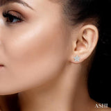 1/10 Ctw Star Round Cut Diamond Petite Fashion Earrings in 10K White Gold