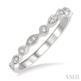 1/10 ctw Marquise and Circular Lattice Round Cut Diamond Wedding Band in 14K White Gold