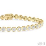 3 Ctw Lovebright Round Cut Diamond Bracelet in 14K Yellow and White Gold