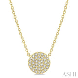 1/6 Ctw Disc Round Cut Diamond Necklace in 10K Yellow Gold