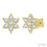 Flower Shape Petite Diamond Fashion Earrings