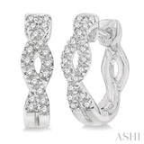 Swirl Petite Diamond Huggie Fashion Earrings