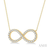 1 Ctw Round Cut Diamond Infinity Pendant With Chain in 14K Yellow Gold