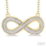 1/50 Ctw Round Cut Diamond Infinity Pendant With Chain in Yellow Gold Vermeil