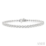 4 Ctw Round Cut Diamond 3-Prong Tennis Bracelet in 14K White Gold