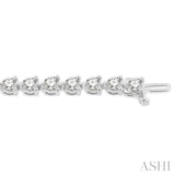 8 Ctw 3 Prong Round Cut Diamond Tennis Bracelet in 14K White Gold