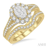 Oval Shape Lovebright Diamond Wedding Set