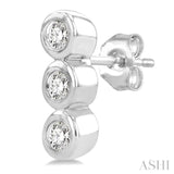 1/10 Ctw Petite Bezel Set Round Cut Diamond Fashion Stud Earrings in 10K White Gold